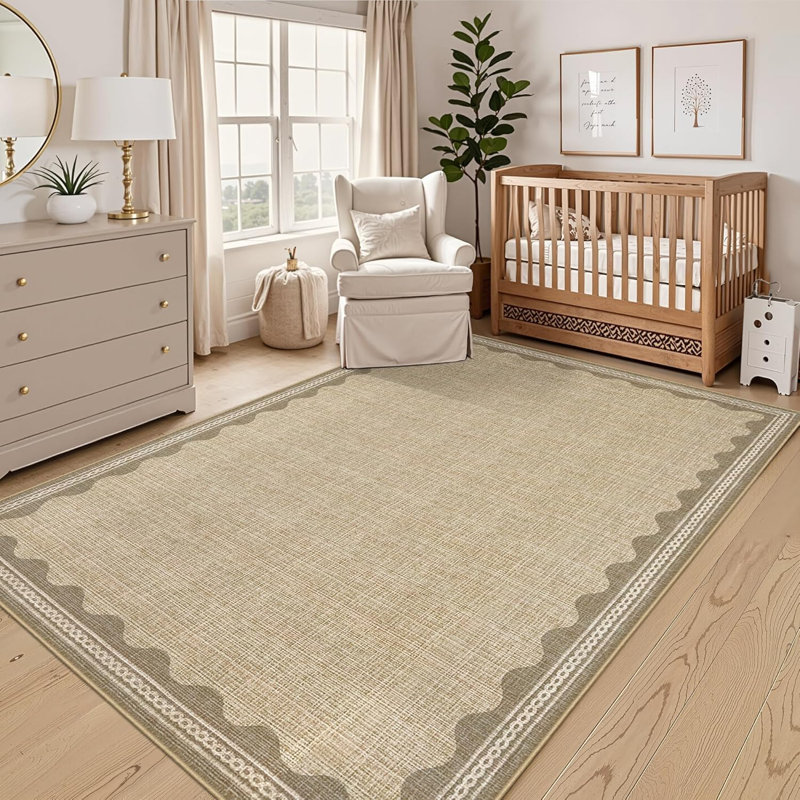 Tapis de couloir lavable 2 x 6 po Tapis gris antidérapant, Rectangle 5 pi x 7 pi