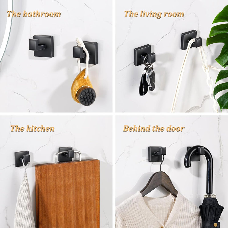 Matte Black 5-Piece Stainless Steel Bathroom Hardware Set