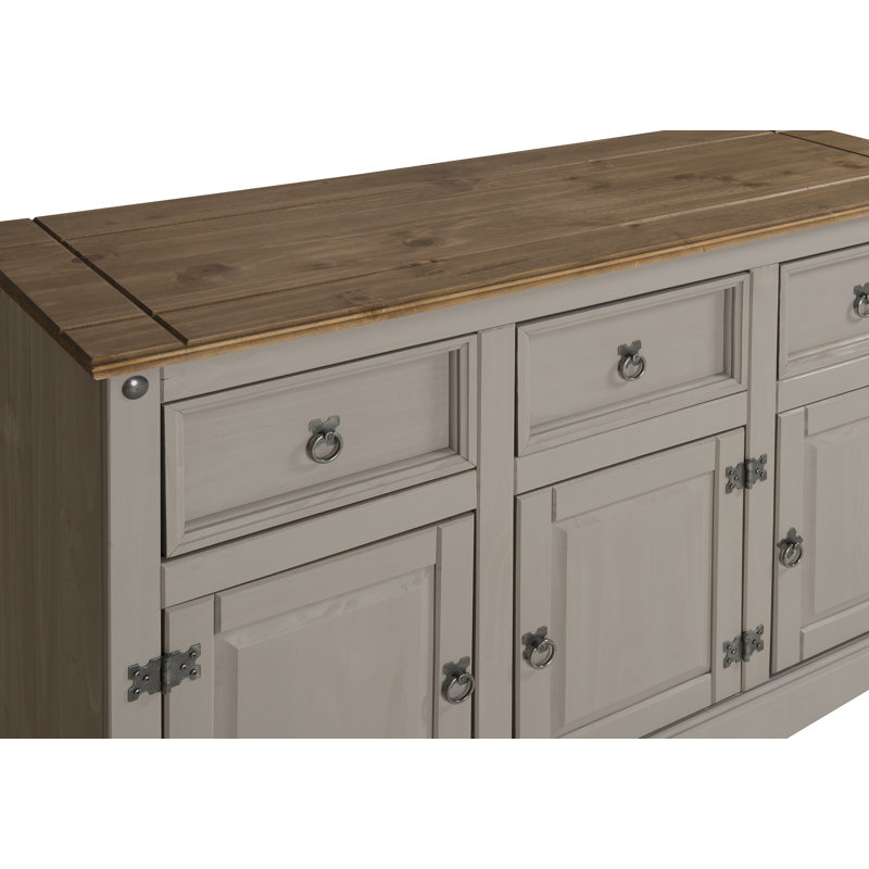 Palmea 125cm Solid Wood Sideboard, Grey
