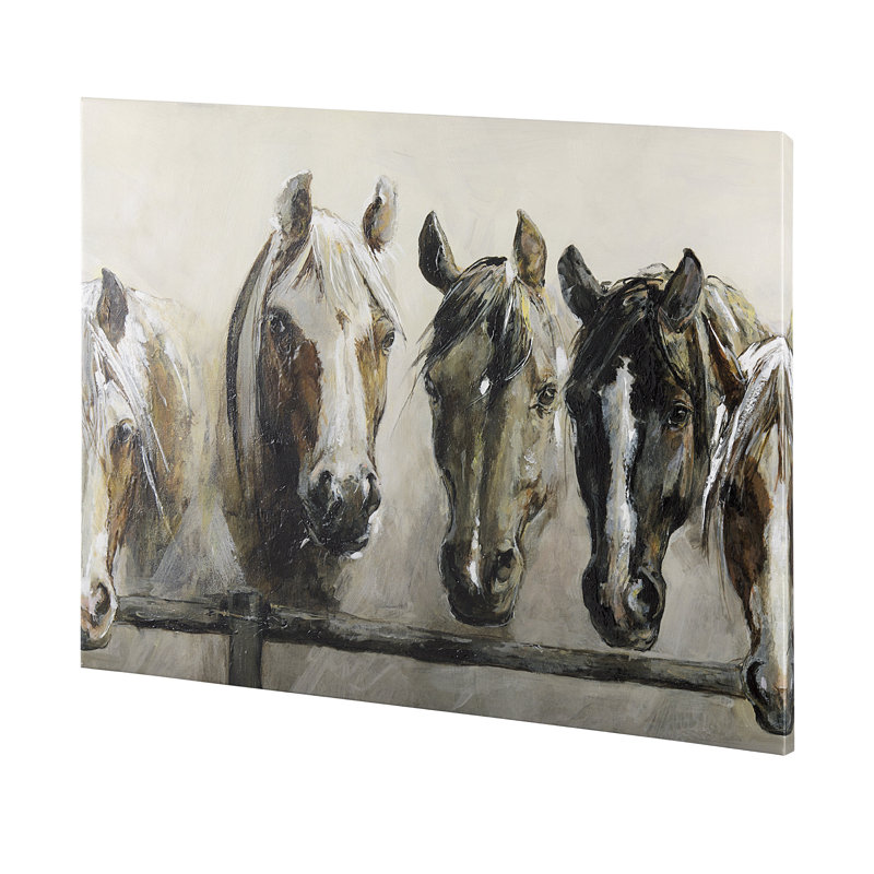 Toile texturée «Horses» par Natali a Hand, H 42 po x l 56 po x P 1,5 po