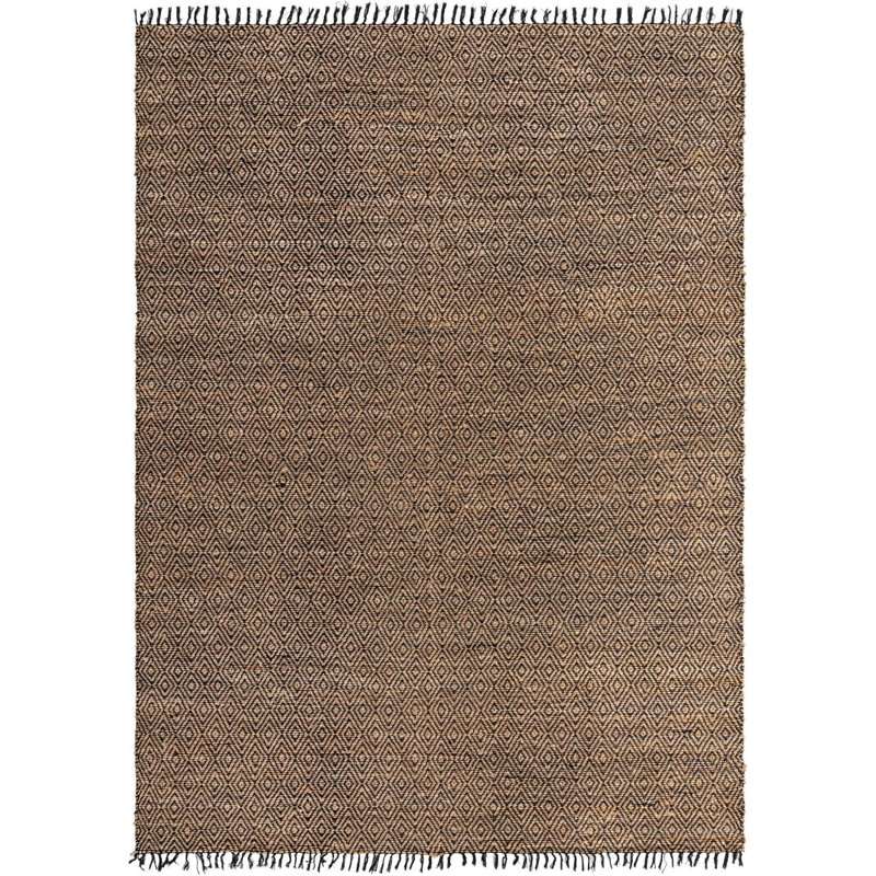 Tapis beige tressé à la main Mcelhaney, Rectangle 10 pi x 14 pi 1 po