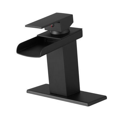 Sink Faucet With Deck Plate Waterfall Bathroom Faucets For Sink 1 Hole Or 3 Holes One Handle Faucets