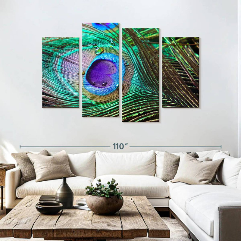 Brampt Blue Indian Peacock, 54'' H x 84'' W