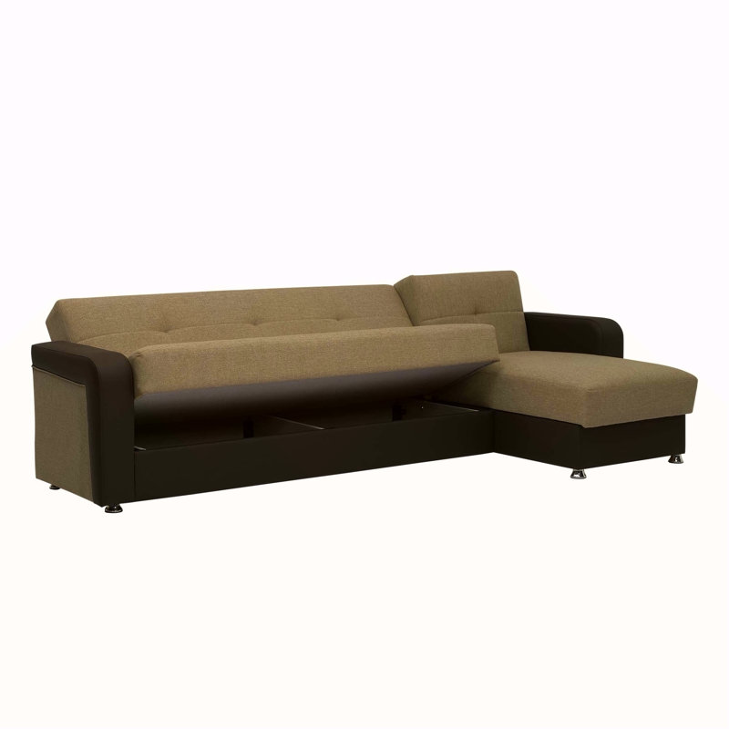 Chaise longue convertible avec rangement Primenest Concorde, Brun / Noir
