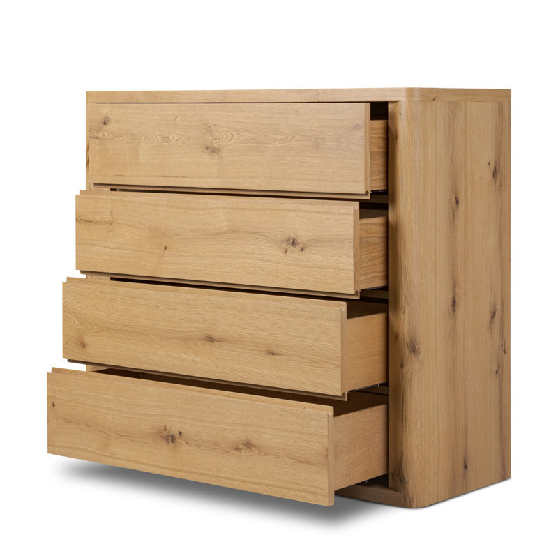 Novella 4 Drawer Dresser-Natural Oak Veneer Thick Random