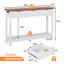 Console de 47 po avec rangement, table de vestibule cannelée avec station de charge, table à 3 tiroirs en bois avec tablette ouverte, table de canapé derrière le salon, couloir-752908772