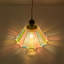 Luminaire suspendu simple à pétales avec verre multicolore Levona, diamètre 10,6 po, base E26
