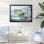 «Blue Window Beachfront View Blooms II - Coastal Windows», art mural