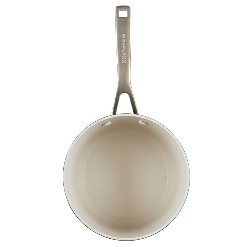 KitchenAid® 3 qt. Non-Stick Cookware Saucepan with Lid, Matte Black/Silver/Clear