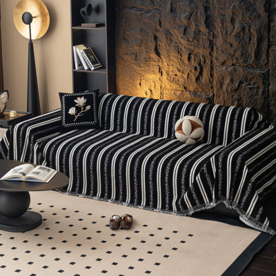 800GMS Thick Chenille Couch Cover, Silicone Non-Slip Backing, Pet & Kid Friendly All-Season Furniture Protector