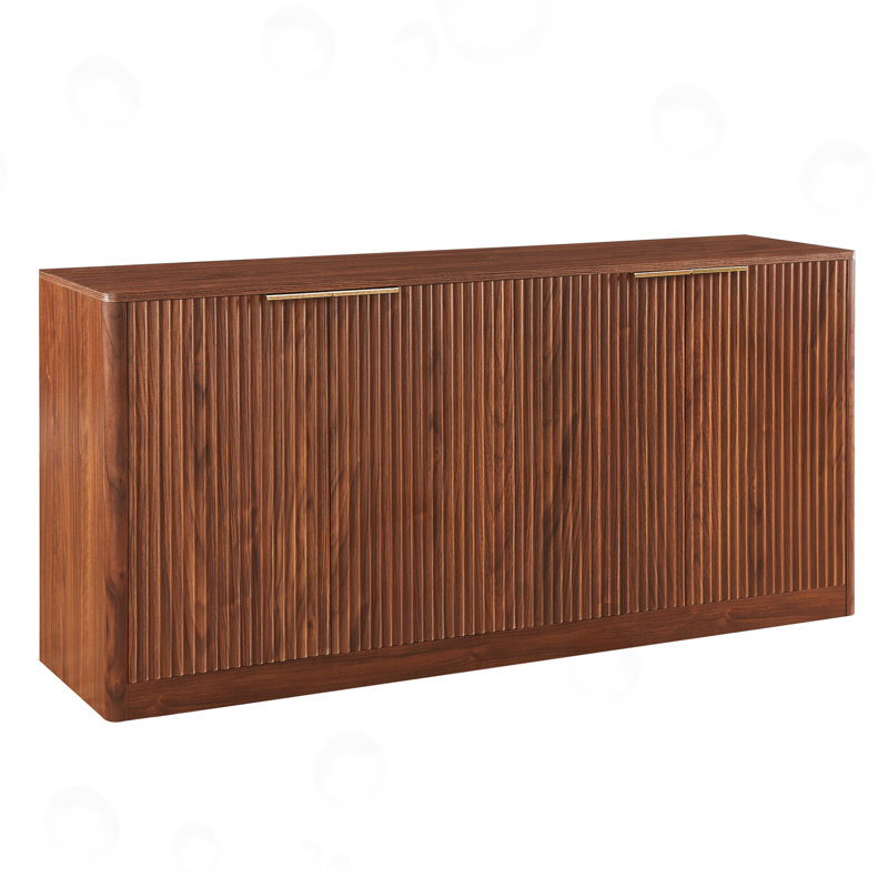 Meuble télé avec 4 portes, Noyer, H 27,7 po x L 59 po x l 15,7 po
