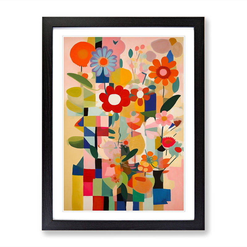 FRM-V0523-1655X Orphism Flowers Vol.3 - Picture Frame Print, 64cm H x 46cm W x 2cm D, Oak