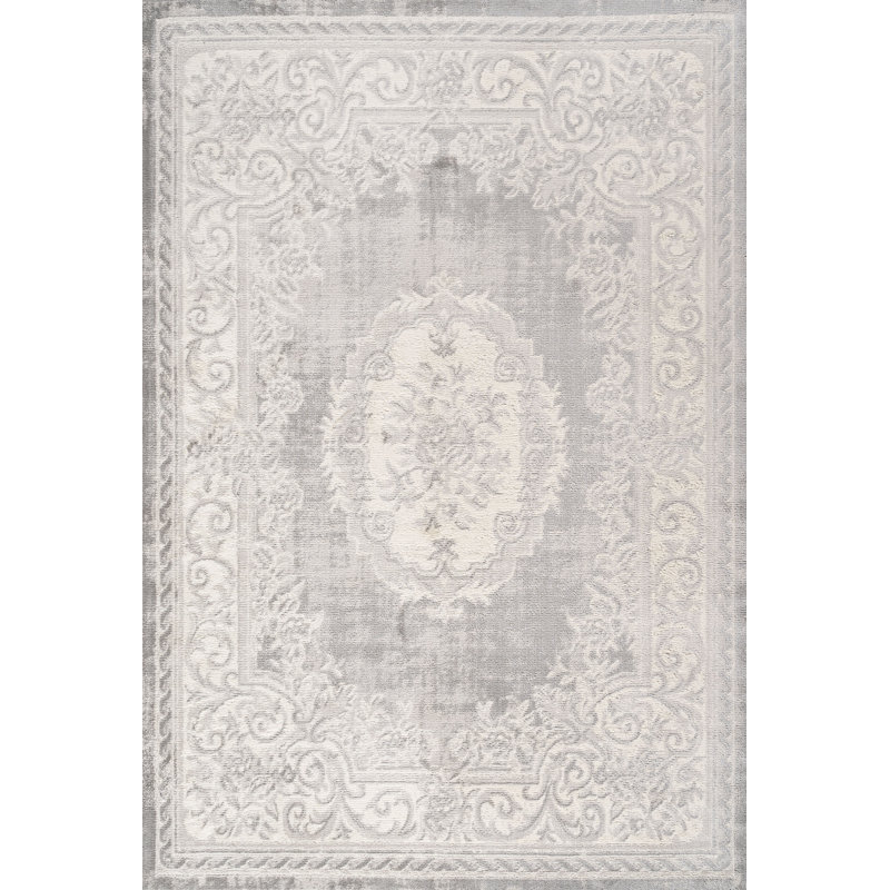 Tapis ivoire / gris Isenberg Cottage Medallion, Rectangle 7 pi 9 po x 10 pi