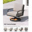 Ensemble de 2 fauteuils pivotants de patio, fauteuils pivotants en aluminium antirouille avec coussin épais, larges assises, fauteuils de jardin pour piscine, véranda, intérieur, bronze foncé