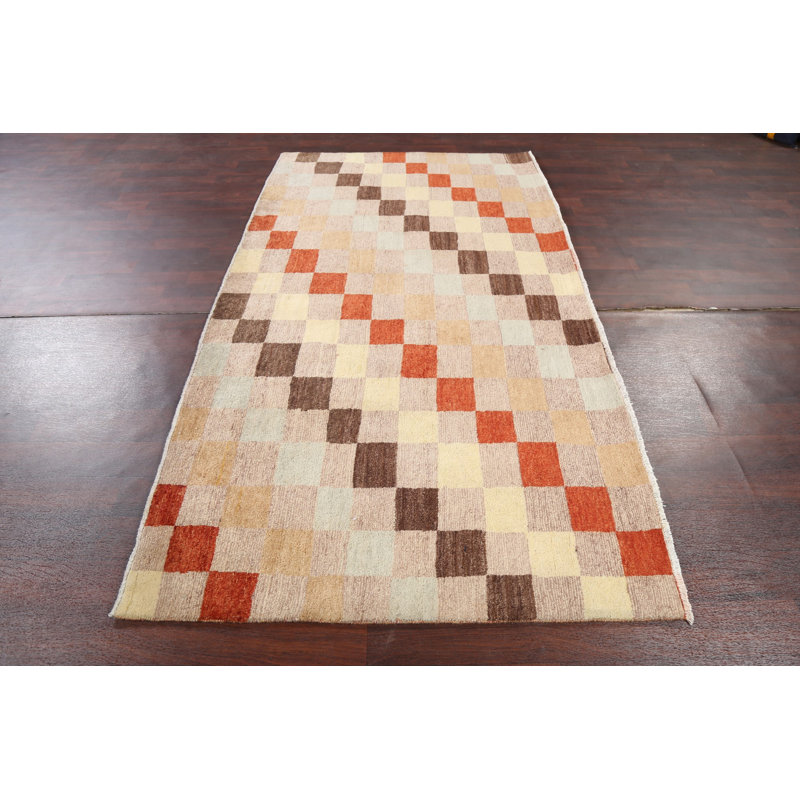 Checkered Gabbeh  Oriental Rug 4x8
