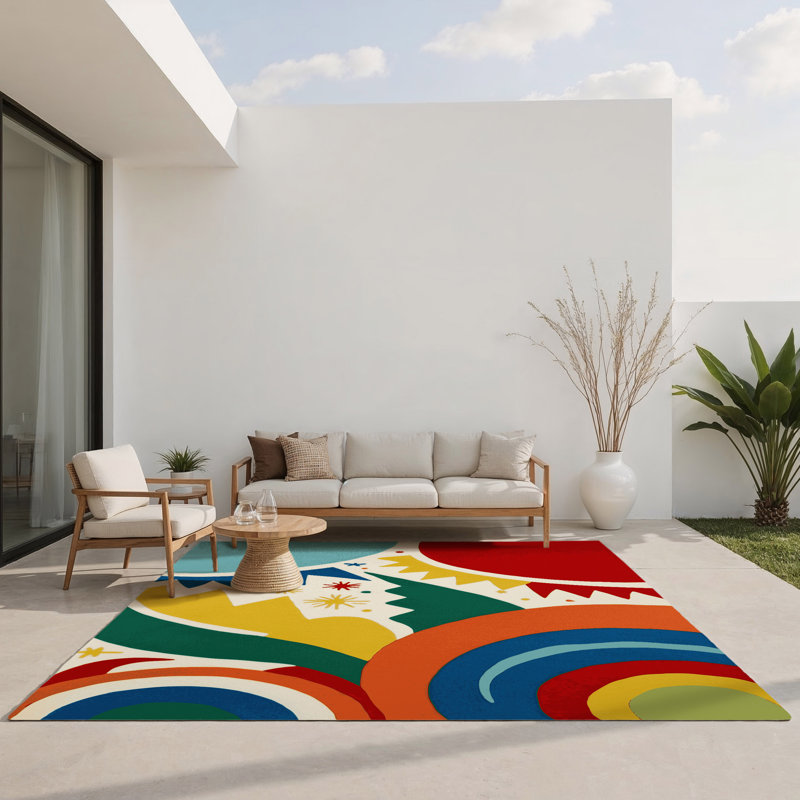 Tapis intérieur et extérieur Retro Swagger, Rectangle 1 pi 6 po x 2 pi 6 po