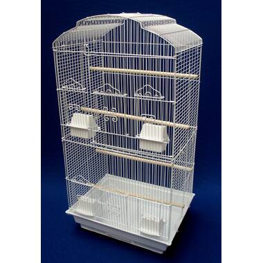 Cinamon 24'' Steel Victorian Top Table Top Bird Cage with Perch