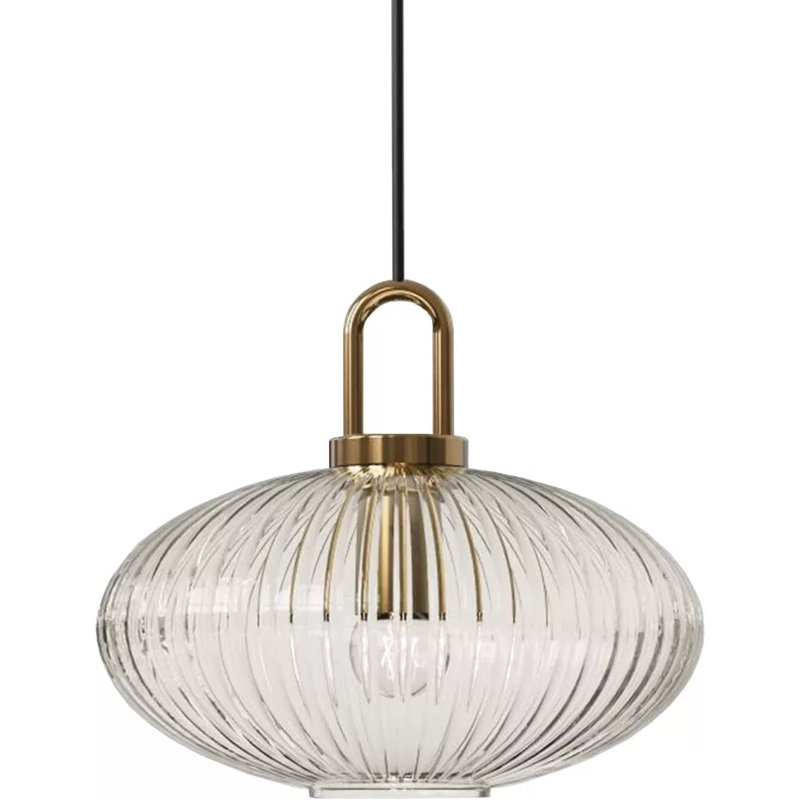 1 - Light Gold Sphere Pendant, Smokey Grey