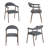 Set Of 4 Modern Upholstered Arm Dining Chairs-1049004035