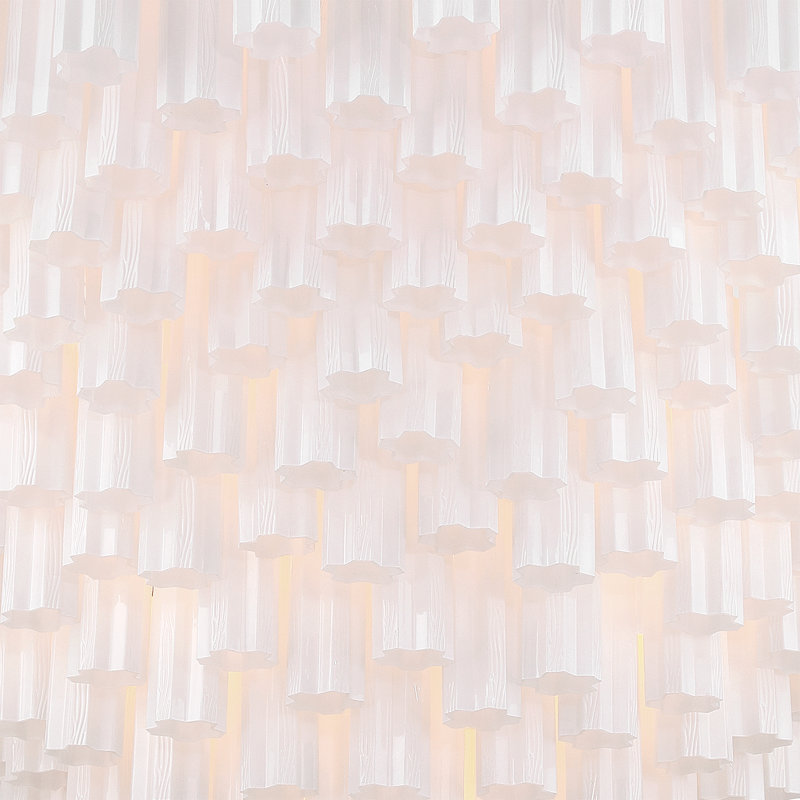 Lustre en laiton vieilli 62 po Tenneville, H 50,5 po x l 62 po x P 62 po, Blanc, Or