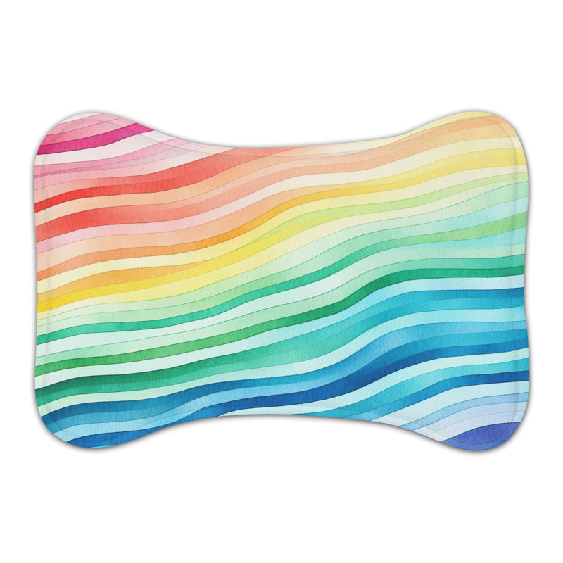 Colorful Splatters - Tapis d'alimentation en os 1 pièce, Moyen (18 po)