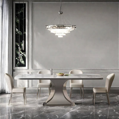 Household small rectangular dining table set
