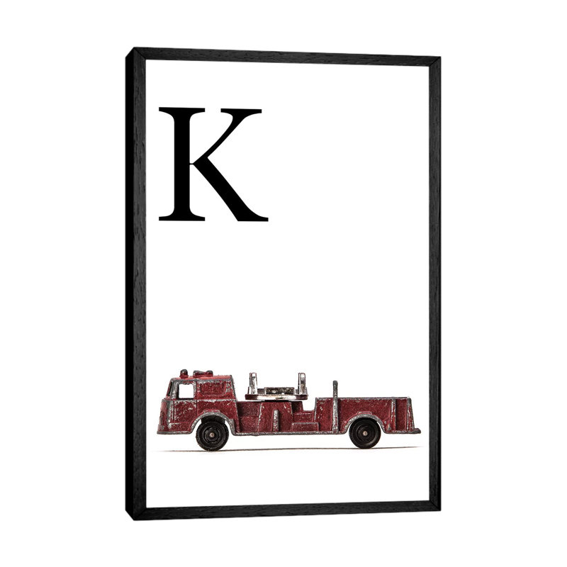 K Fire Engine Letter - Print on Canvas, Black Framed, 101.6 cm H x 66.04 cm W