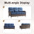 5-Piece Outdoor Patio Wicker High Backrest Fire Pit Conversation Set With Swivel Chairs And Sofa-272966620