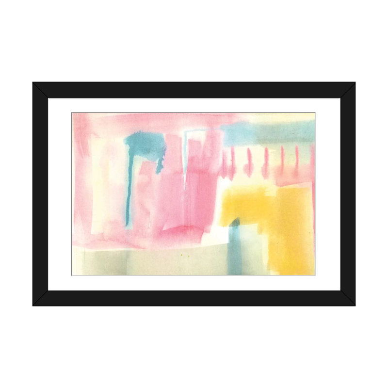 «Pastel Luxe III», reproduction sur toile, Papier d'art encadré noir, Blanc, H 24 po x l 32 po x P 1 po