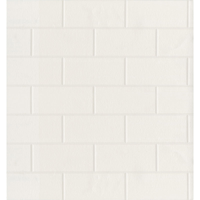 Rouleau de papier peint L 33 pi x l 20,5 po Anley Subway Tile, Blanc