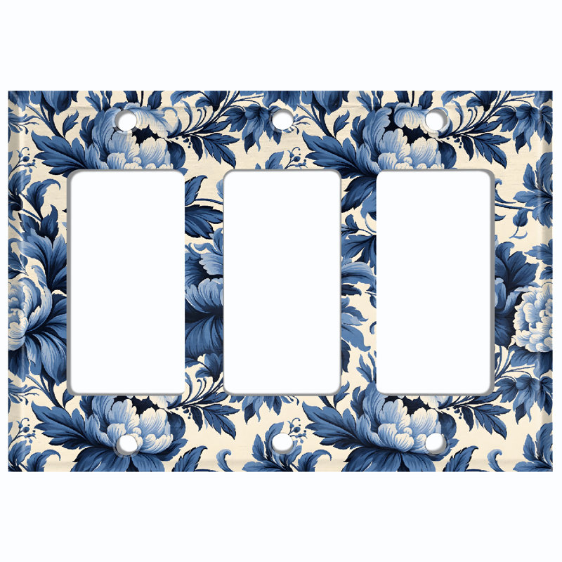 Christmas Festive Tree Lights 3 - Gang Rocker Standard Wall Plate