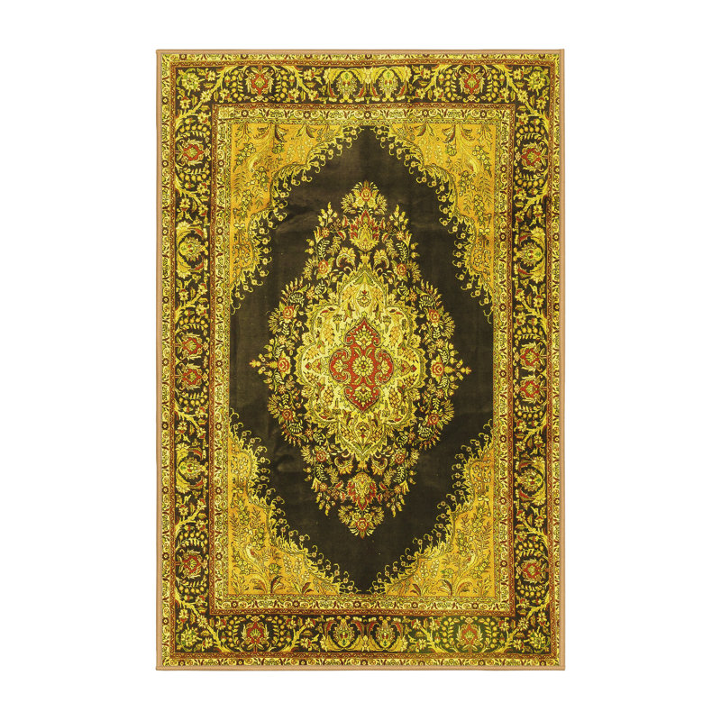 Chrishawna Washable Oriental Indoor Rug, Rectangle 5' x 7'