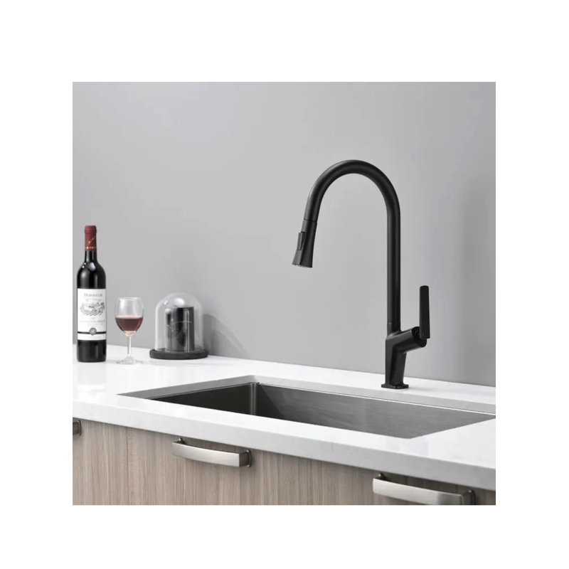 Robinet de cuisine AvaMalis, Noir mat