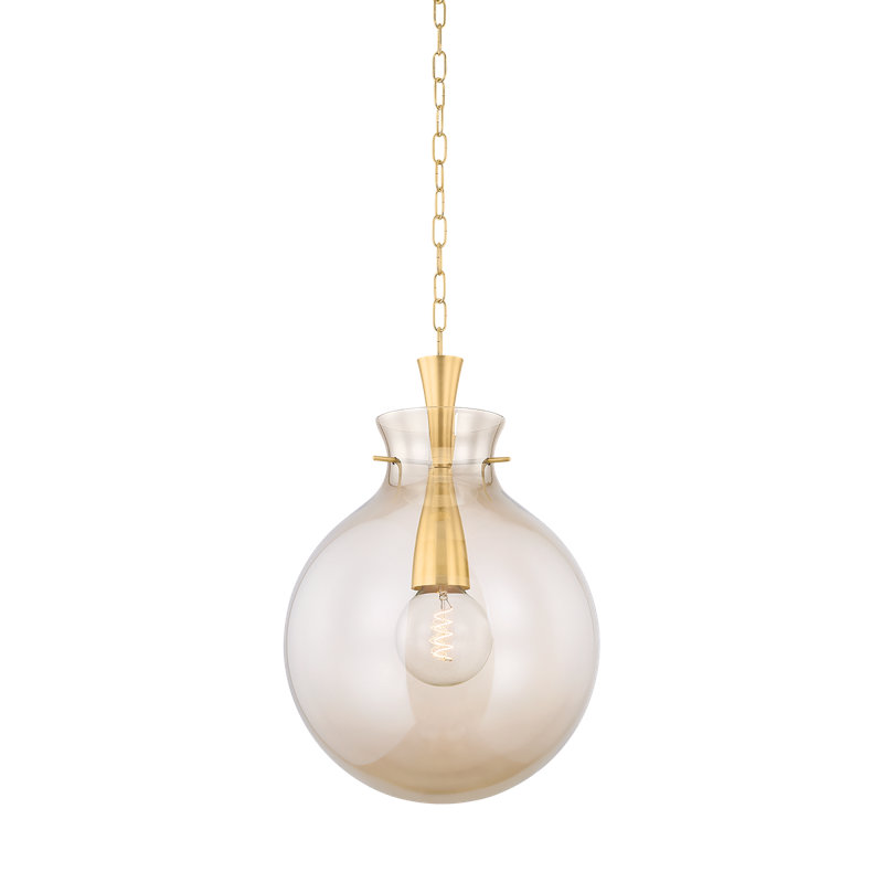 Luminaire suspendu large en laiton vieilli 1 lumière Mitzi Benita, 25 W, H 77,5 po x l 15,75 po x P 15,75 po