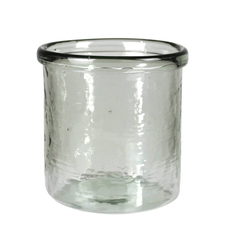 Cylindre à bandes, verre, H 6,75 po x l 6,75 po x P 6,75 po
