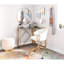 Chaise d'appoint avec roulettes, pieds en métal
