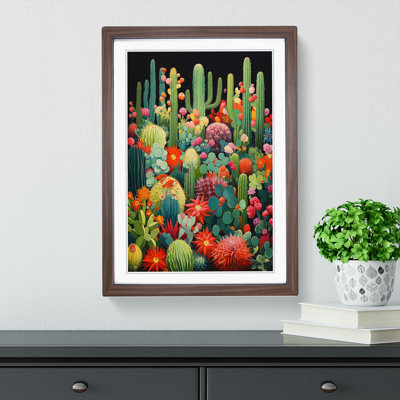 Cactus Orphism Art - Framed Print