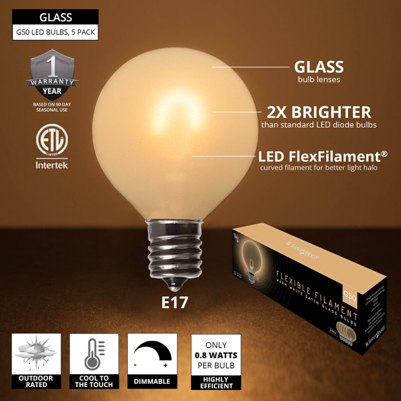 0.8 W G50 E17/Intermediate LED Smart Bulb