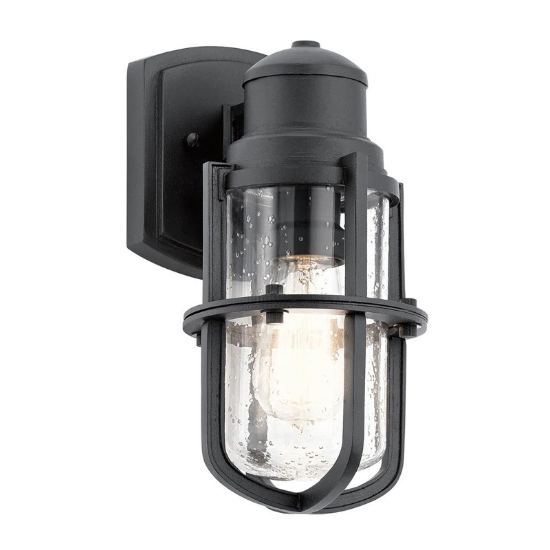 Lakemont Black Outdoor Wall Lantern, 28.6cm H x 14cm W x 17cm D