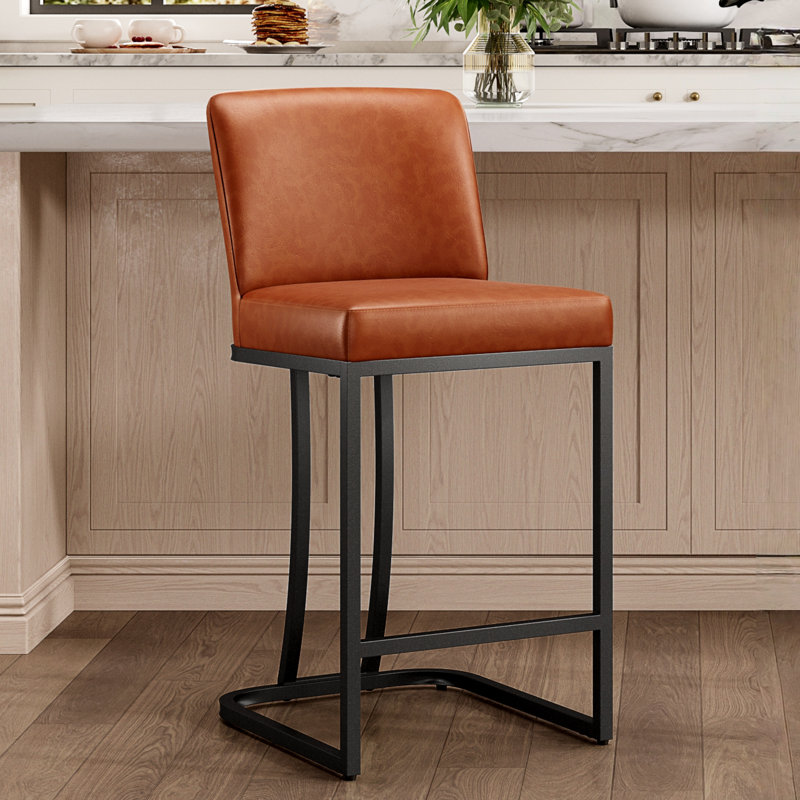 Tabouret Seese, Tabouret de comptoir (siège d’une hauteur de 24, Noir, noir, noir, noir, Brun