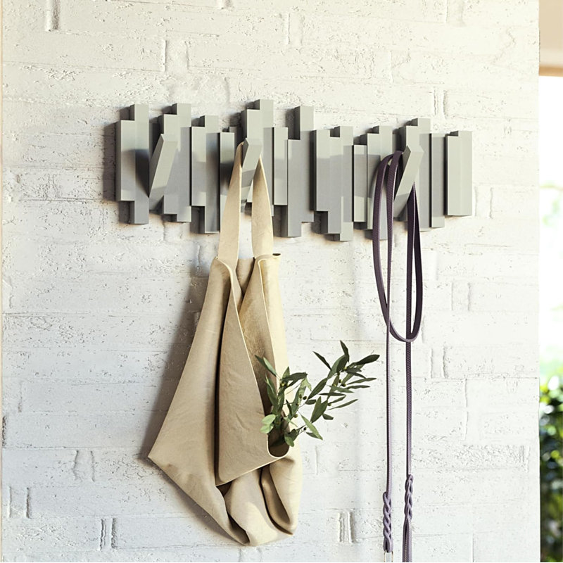 Portemanteau mural avec 5 crochets extensibles