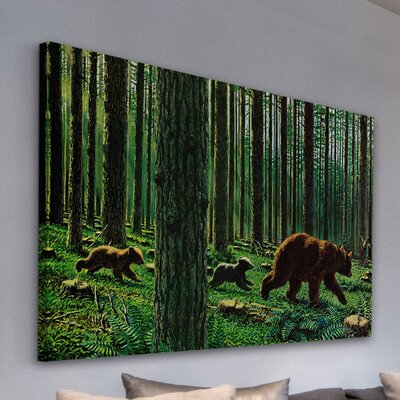 Bear Walk' Painting Print on Wrapped Canvas -  Marmont Hill, MH-LDGCU-144-C-18
