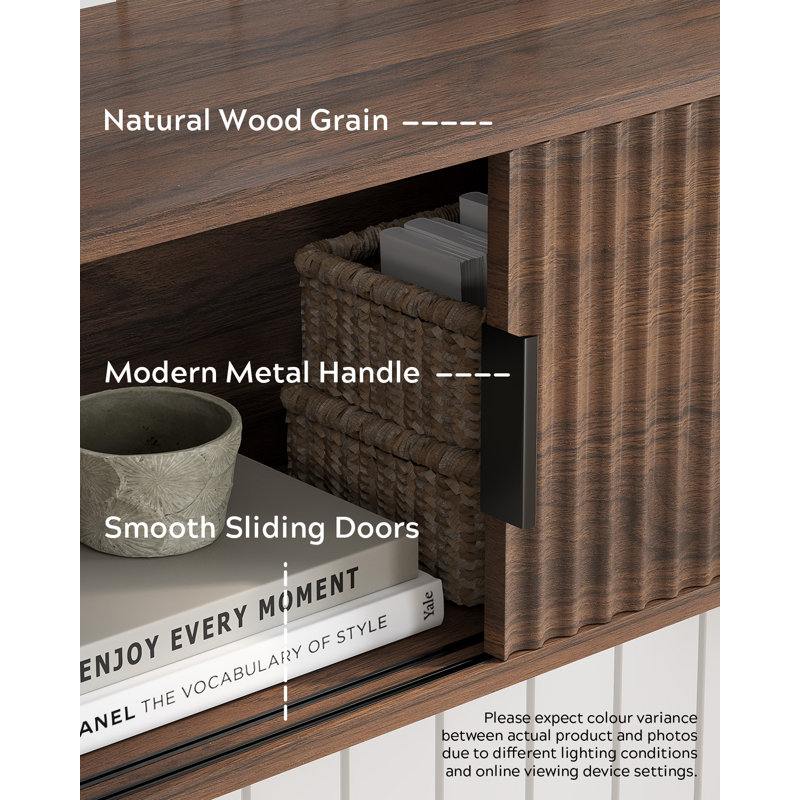 Wall-Mounted Nightstand(Set Of 2), Brown