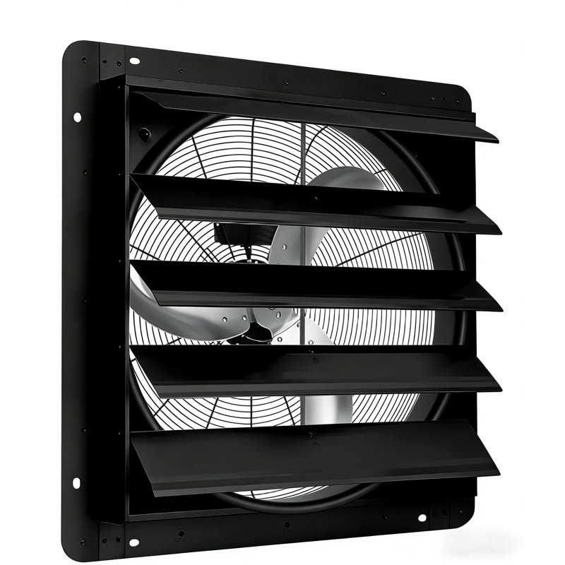 Ventilateur à obturateur automatique 24 ", 3500 pi3 / min - Ventilateur en aluminium à faible bruit et à grande vitesse pour ventilation de grenier, refroidissement de garage et ventilateur de serre