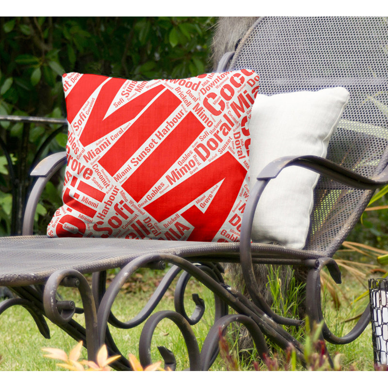 Coussin intérieur / extérieur Miami, Rouge, Oui, H 20 po x l 20 po