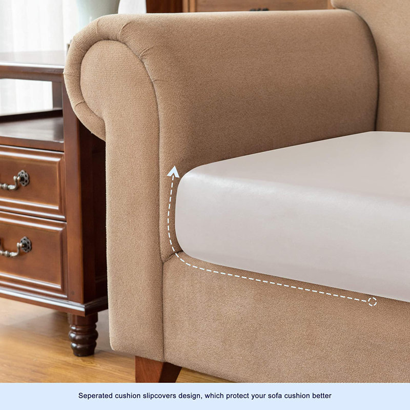 Box Cushion Armchair Slipcover, Ivory