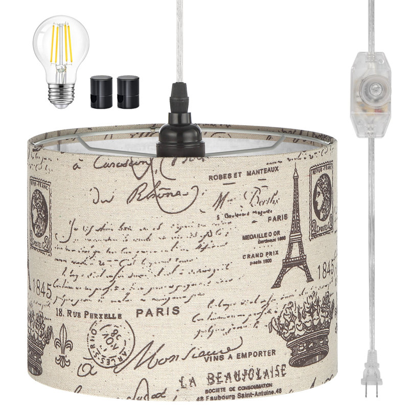 Luminaire suspendu tambour 1 lumière Antora