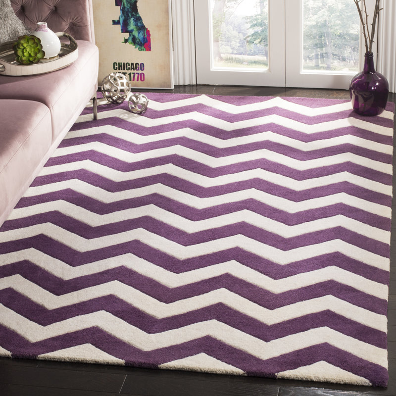 Highbury Chevron Wool Hand Woven Area Rug, Rectangle 152 x 244 cm