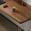 Bureau d'angle en bois massif, bureau en L en acrylique-130204970
