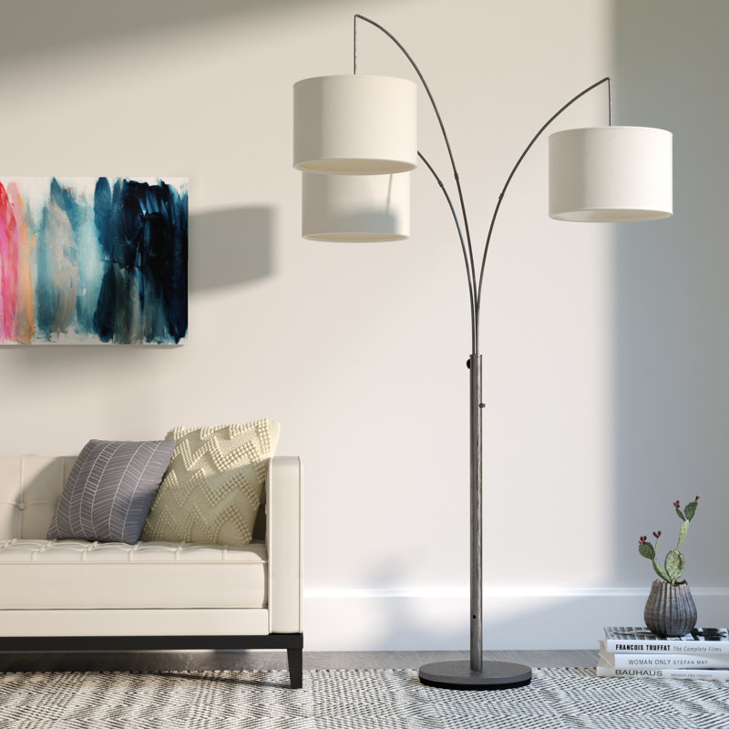 208cm Tree Floor Lamp, Brushed Steel